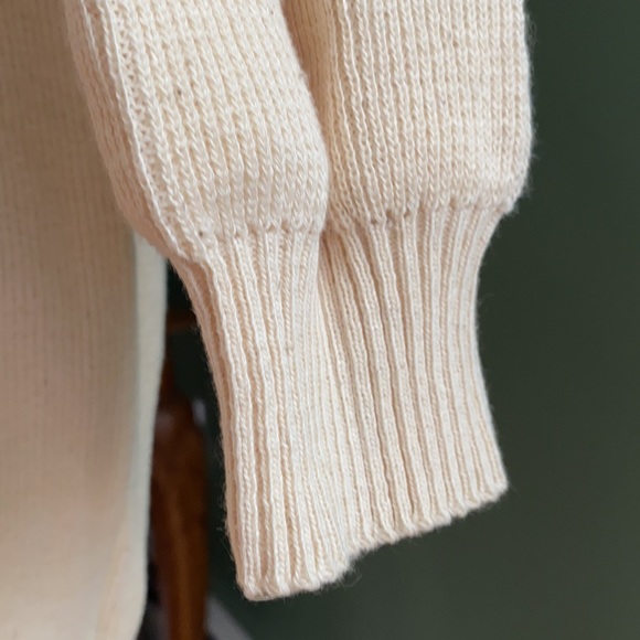 Womens Sz M vintage lace collar knit romantic retro beige casual rare sweater - Picture 7 of 8